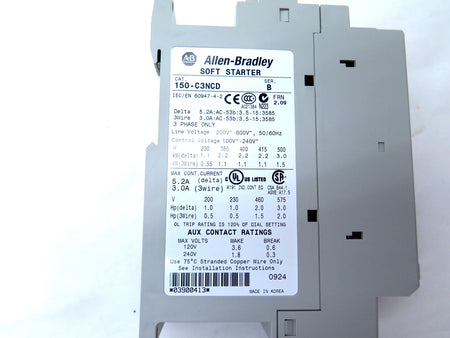 Allen-Bradley 150-C3NCD SER.B Soft Starter 230-500V 1-3 HP - Advance Operations