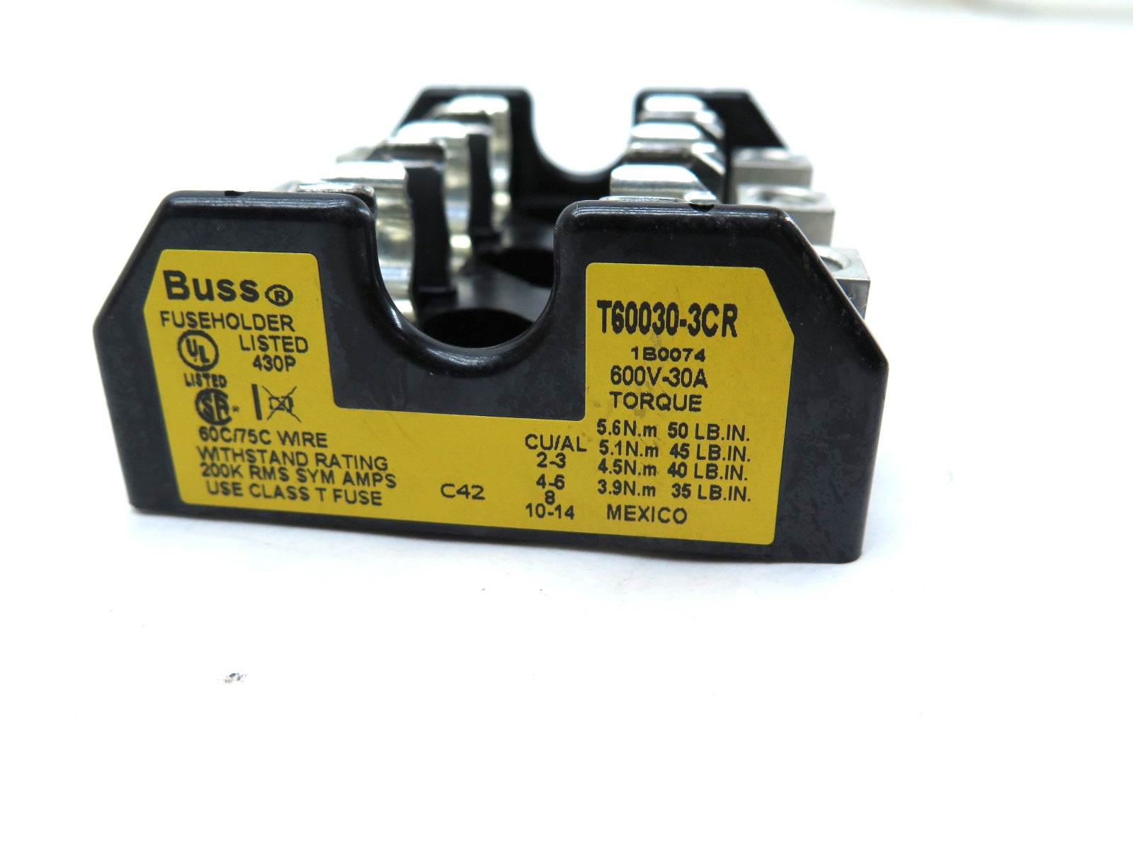 Buss T60030-3CR Fuse Holder / Block Class T 30Amp 600V Max - Advance Operations