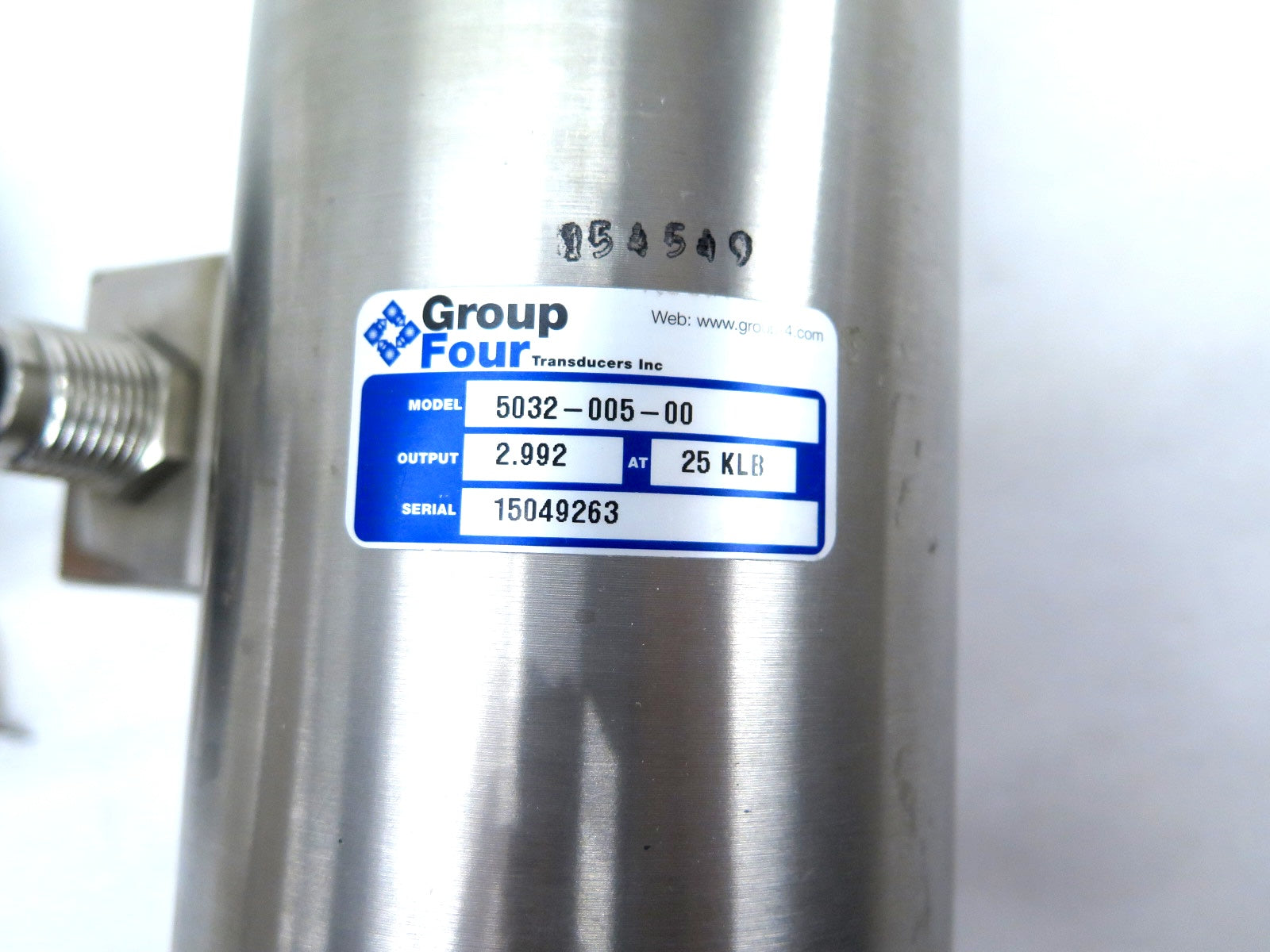 Group Four 5032-005-00 Load Cell 25KLB Stainless Steel - Advance Operations