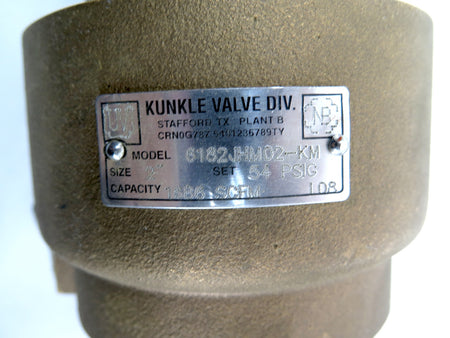 Kunkle Valve Div. 6182JHM02-KM 2" Relief Valve 54PsiG - Advance Operations