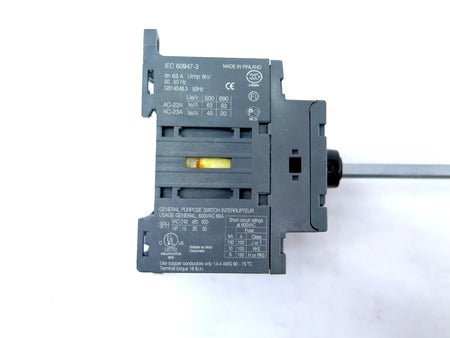ABB OT63F3 General Purpose Switch & 7" Handle guide  600V 30HP Max - Advance Operations