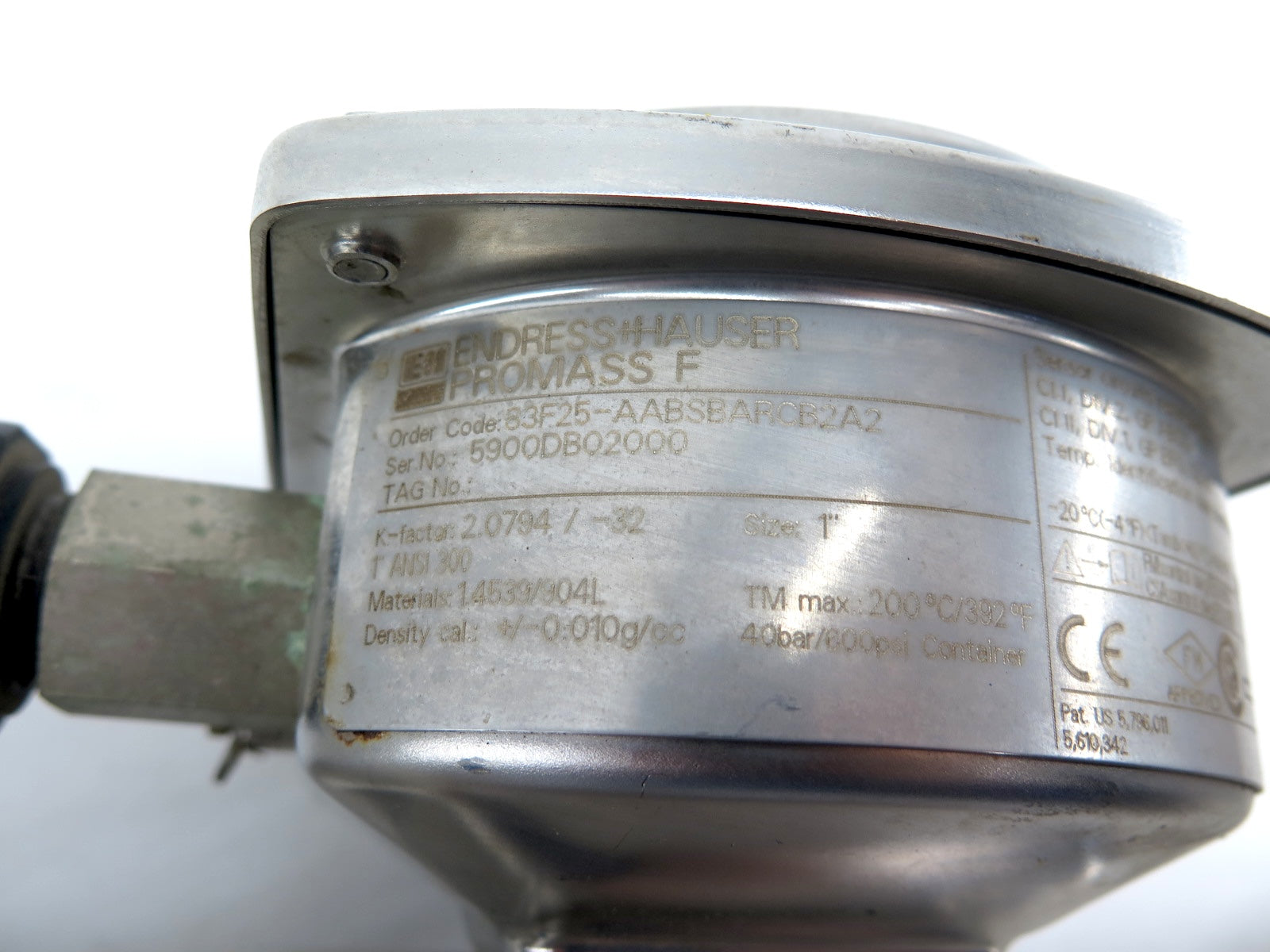 Endress + Hauser 83F25-AABSBARCB2A2 Flow Meter 1" & Transmitter Matching No. - Advance Operations