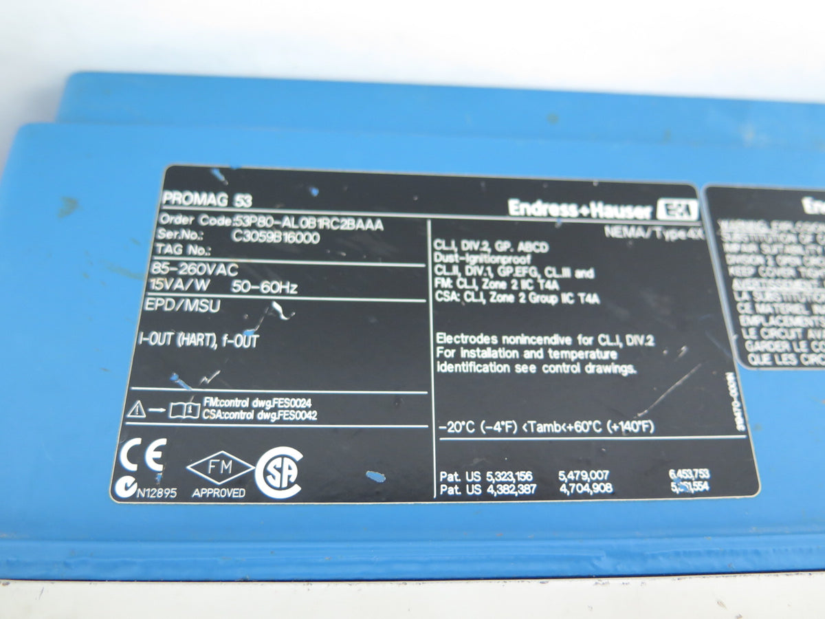 Endress + Hauser 53P80-AL0B1RC2BAAA Flow Meter Transmitter Promag 53 - Advance Operations