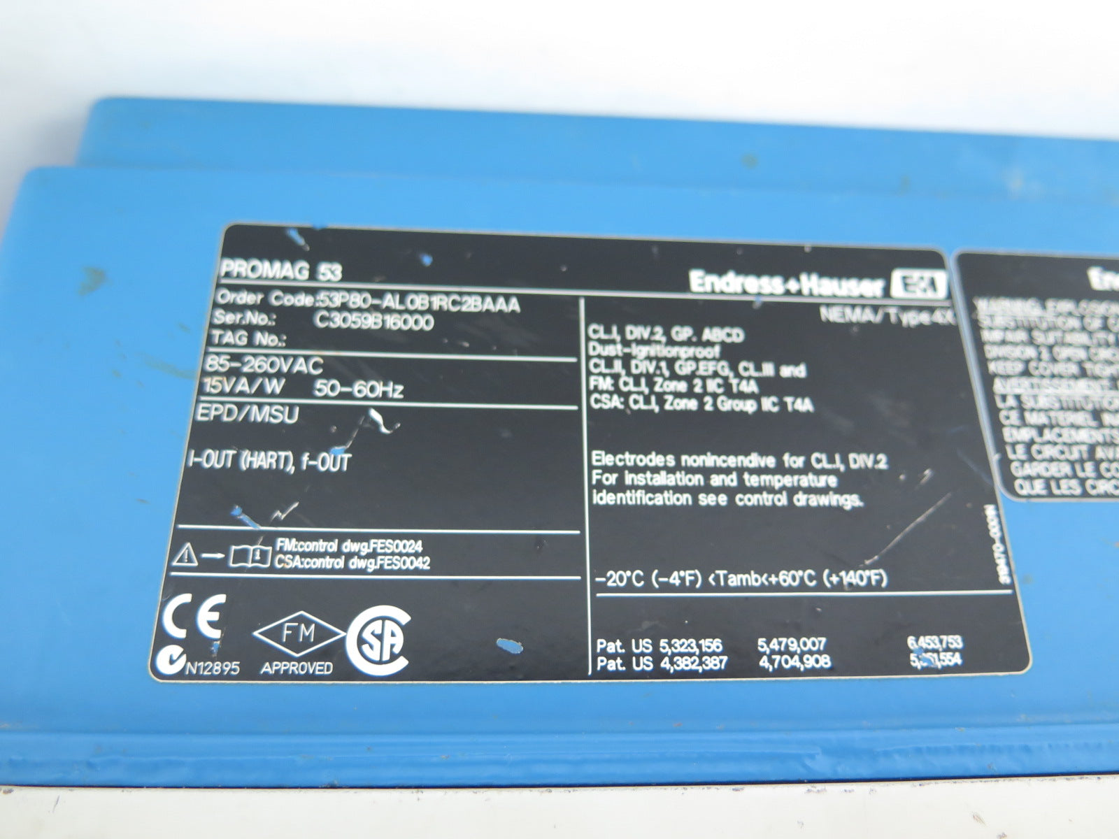Endress + Hauser 53P80-AL0B1RC2BAAA Flow Meter Transmitter Promag 53 - Advance Operations