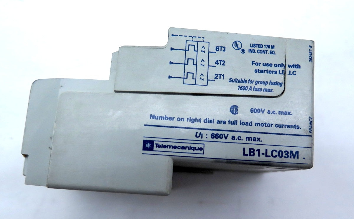 Telemecanique LB1 LC03M07 Protection Module / Overload Relay 1.6-2.5A - Advance Operations