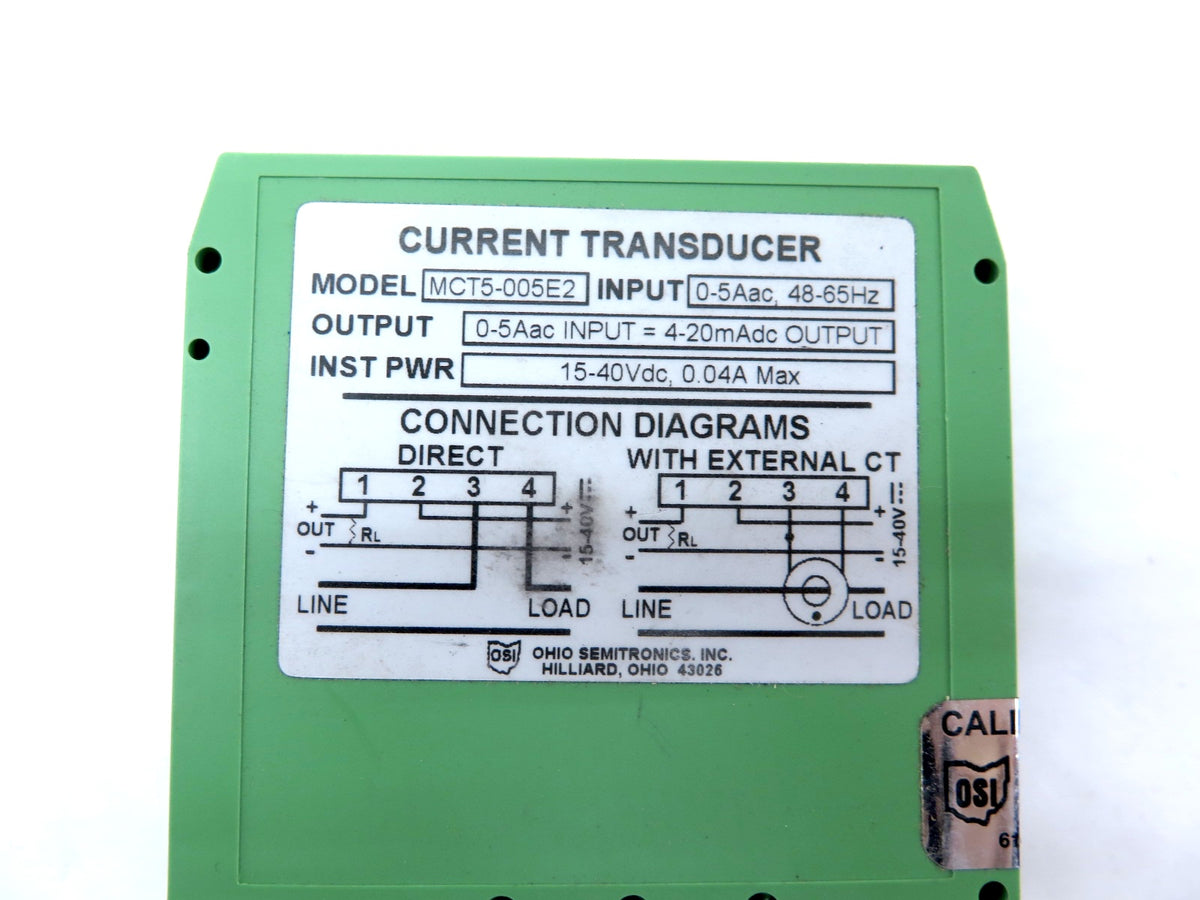 Ohio Semitronics MCT5-005E2 Current Transducer - Advance Operations