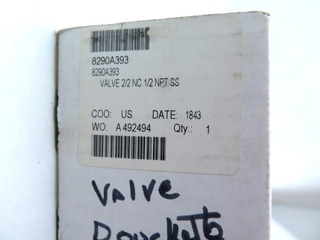 Asco 8290A393 Stainless Steel Angle Body Piston Valve 2/2 NC 1/2 NPT SS - Advance Operations
