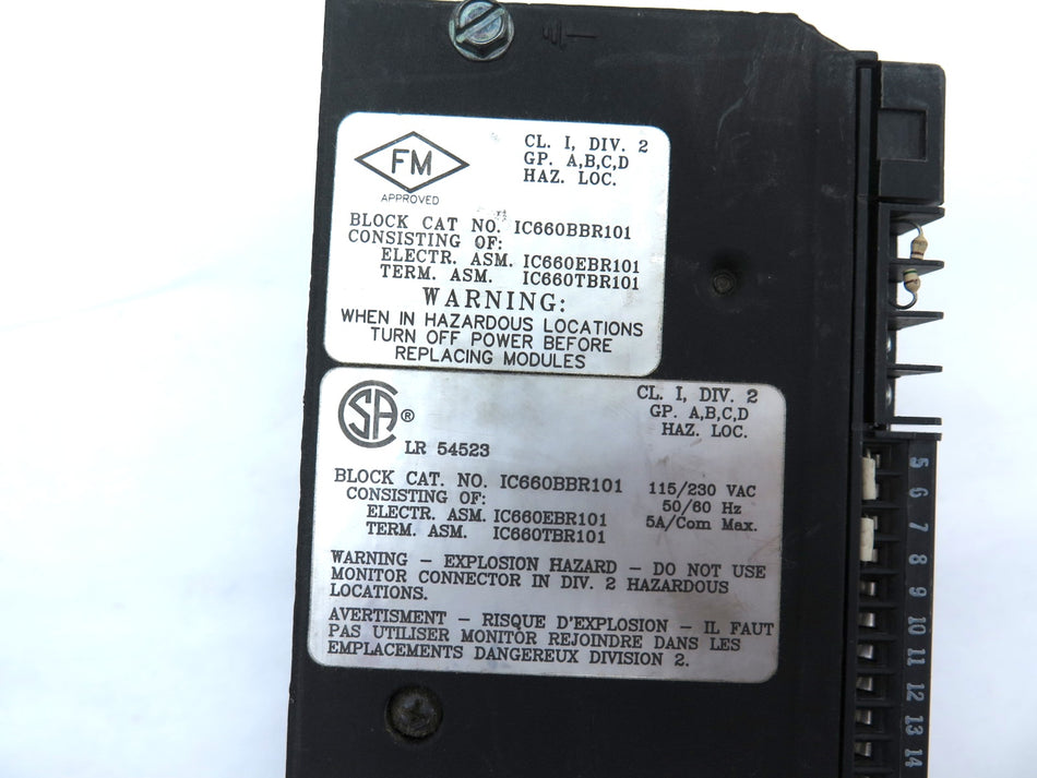 GE Fanuc IC660BBR101 Relay Output Block GENIUS - Advance Operations
