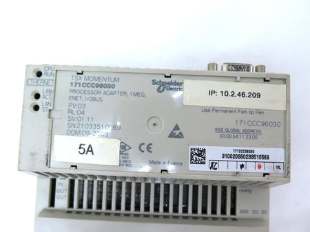 Schneider Electric 171CCC96030 TSX Momentum Processor Adapter 1 MEG Enet I/O - Advance Operations