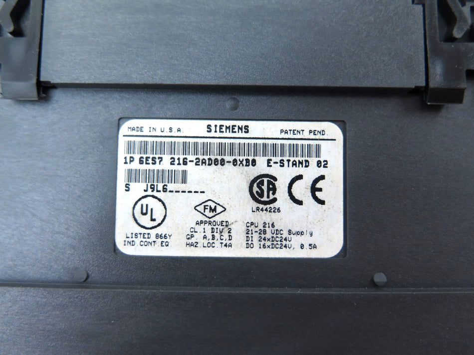 Siemens 1P 6ES7 216-2AD00-0XB0 E-Stand 02 PLC CONTROLLER Simatic CPU 216 - Advance Operations