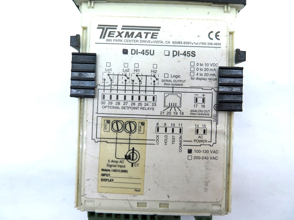 Texmate DI-45U Smart Digital Meter Panel Mount 120Vac - Advance Operations