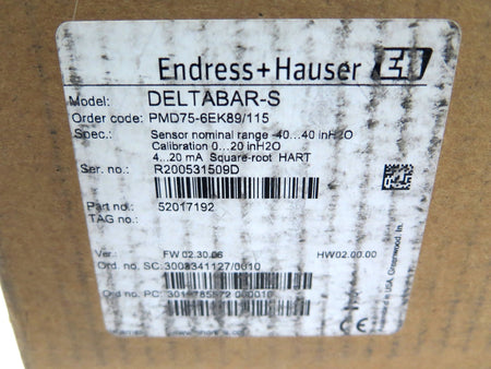 Endress + Hauser PMD75-6EK89/115 DELTABAR-S Differential Pressure Transmitter - Advance Operations