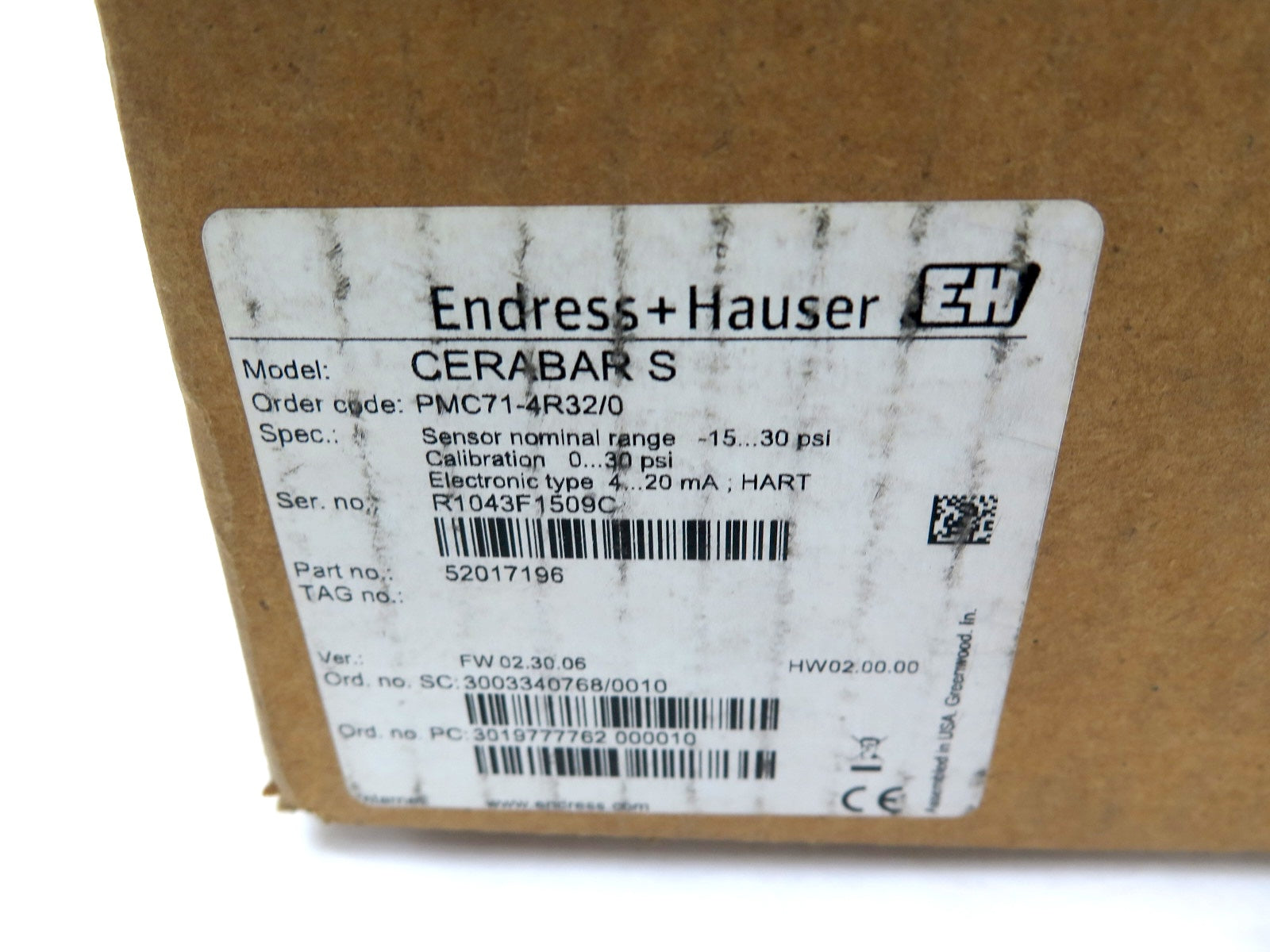 Endress + Hauser PMC71-4R32/0 Pressure Transmitter - Advance Operations