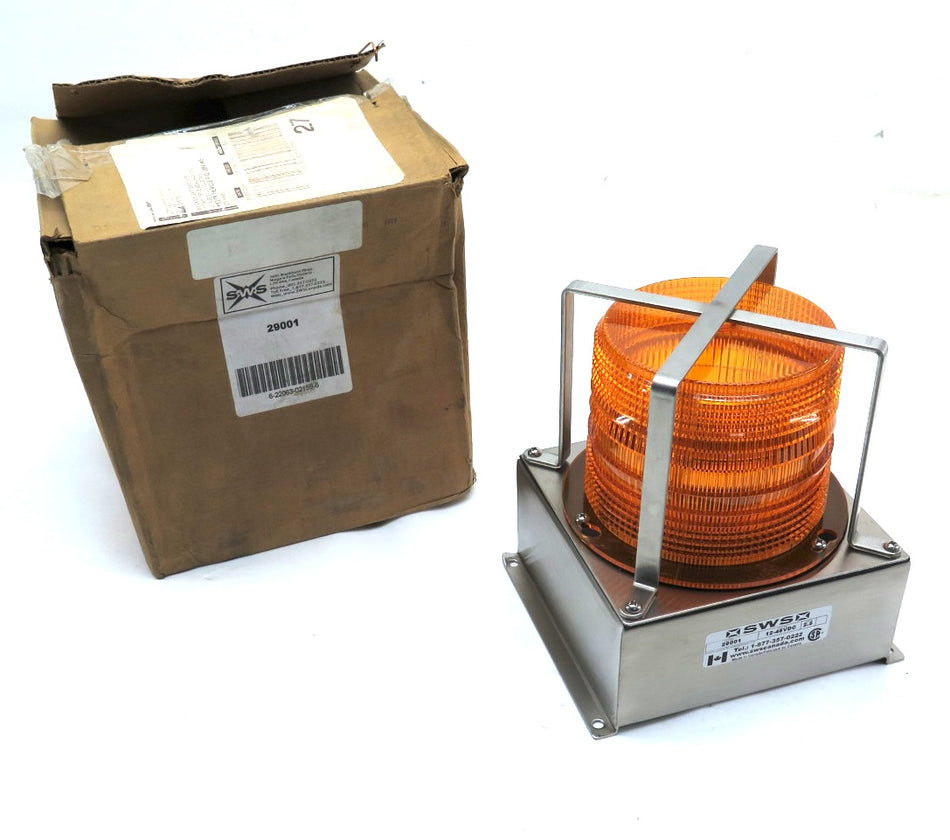 SWS Model 29001 Amber Medium Profile Fleet LED Beacon 12-48Vdc - Advance Operations