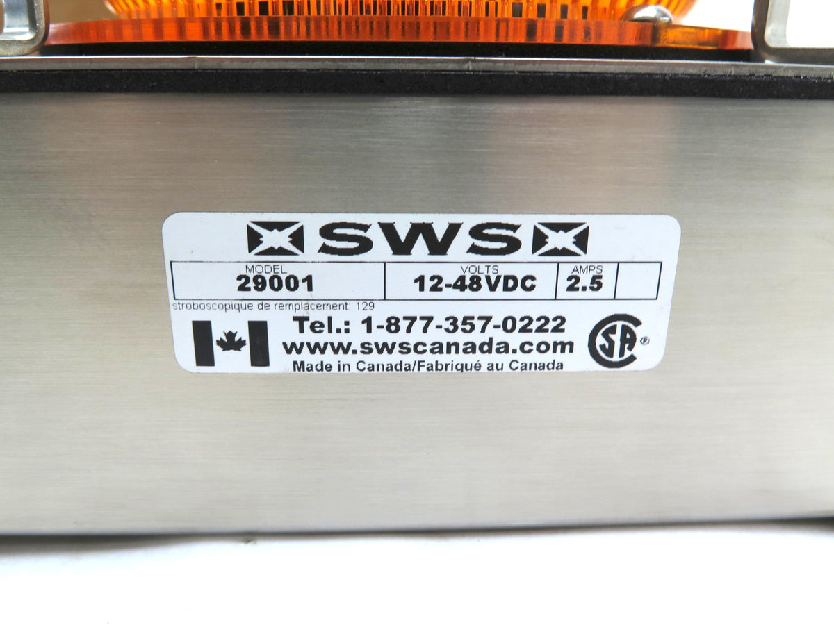 SWS Model 29001 Amber Medium Profile Fleet LED Beacon 12-48Vdc - Advance Operations