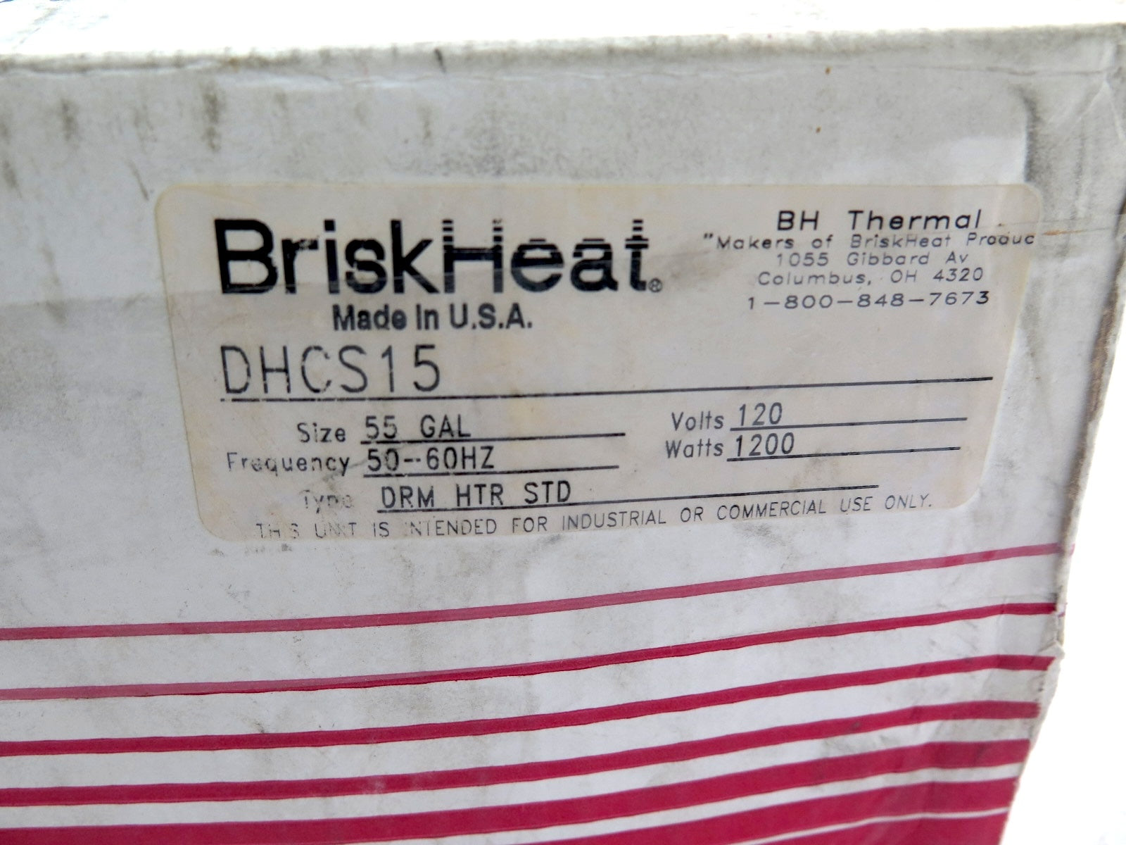 BriskHeat DHCS15 Heavy Duty / Pail Heater Silicone Rubber - Advance Operations
