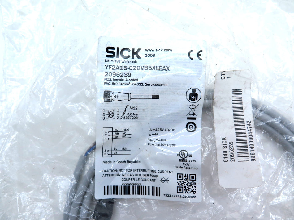 Sick YF2A15-020VB5XLEAX Sensor Cable - Advance Operations