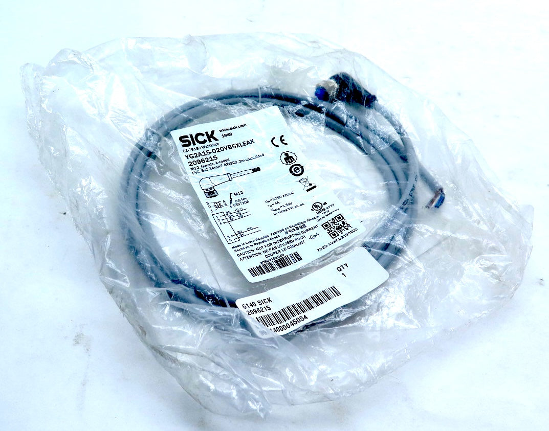 Sick YG2A15-020VB5XLEAX Sensor Cable M122 Female 2M - Advance Operations