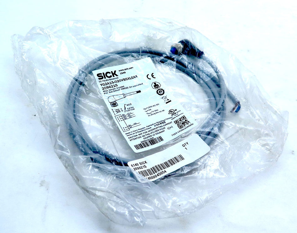 Sick YG2A15-020VB5XLEAX Sensor Cable M122 Female 2M - Advance Operations