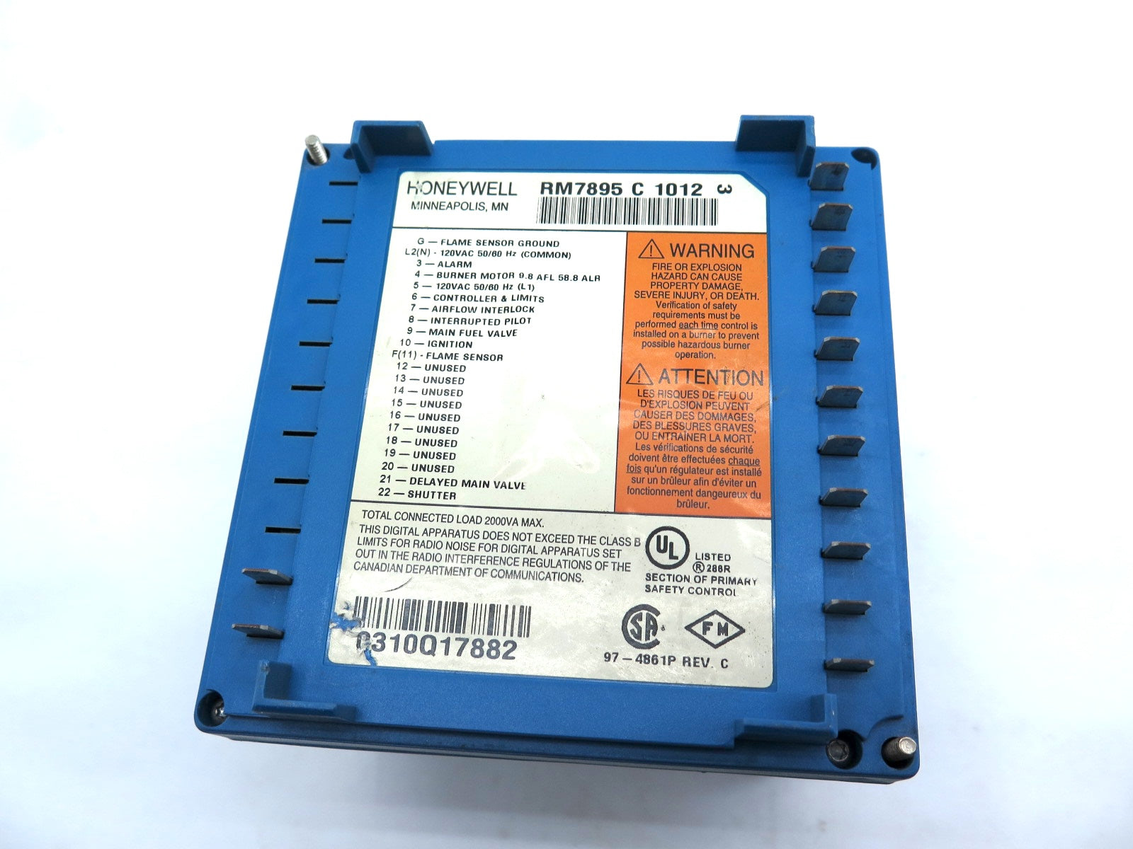 Honeywell RM7895 C 1012 Burner Control Unit - Advance Operations