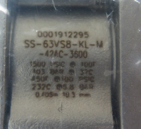 Swagelok MS-142AC Actuator & SS-63VS8-KL-M-42AC-3500 Stainless Valve - Advance Operations