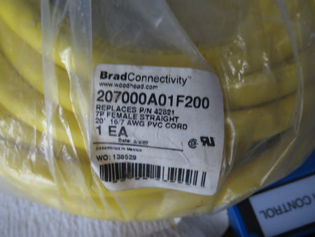 WoodHead / Brad Connectivity 207000A01F200 Cordset 7P Female Straight 20" 16/7 - Advance Operations