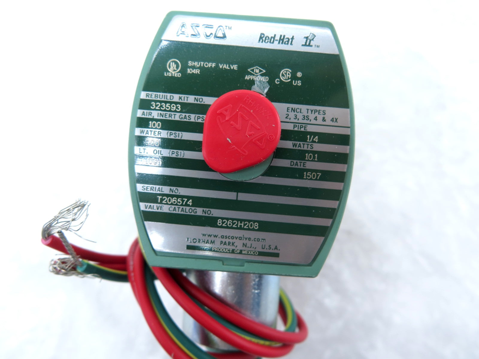 Asco 8262H208 Solenoid Valve 120Vac Coil 1/4" - Advance Operations
