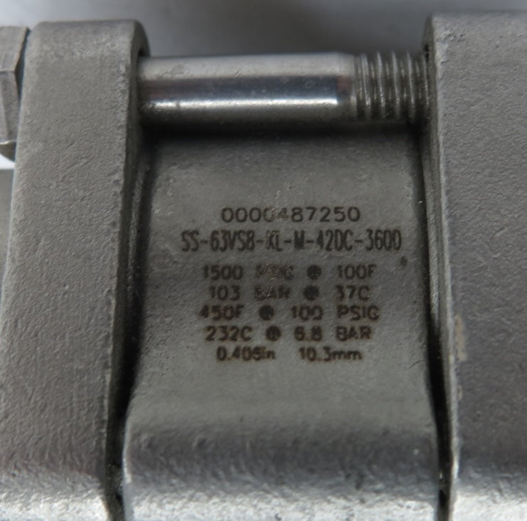 Swagelok MDS-142DC Electric Actuator 24Vdc & SS-63VS8-KL-M-42DC-3600 Valve - Advance Operations