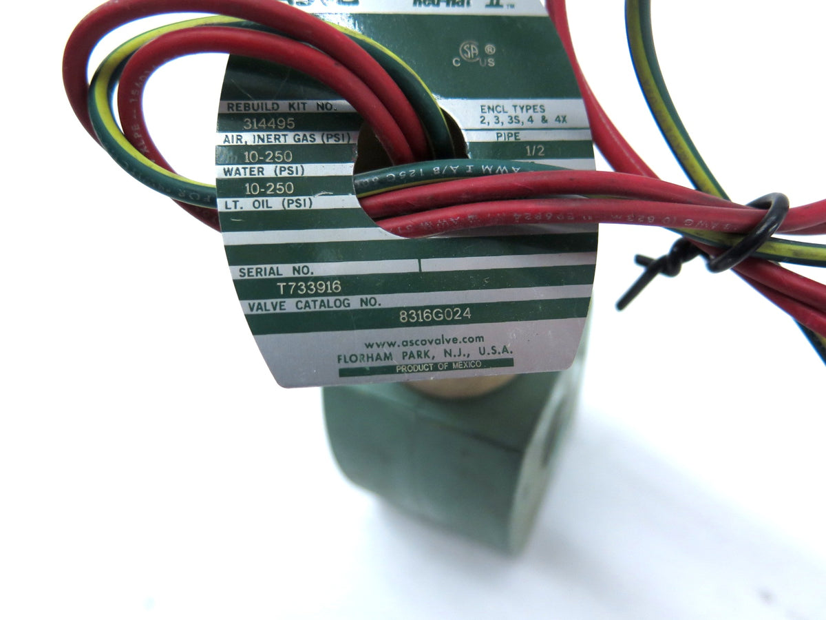 Asco 8316G024 Solenoid Only - Advance Operations