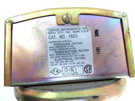 Dwyer 1823-40 Differential Pressure Switch - Advance Operations