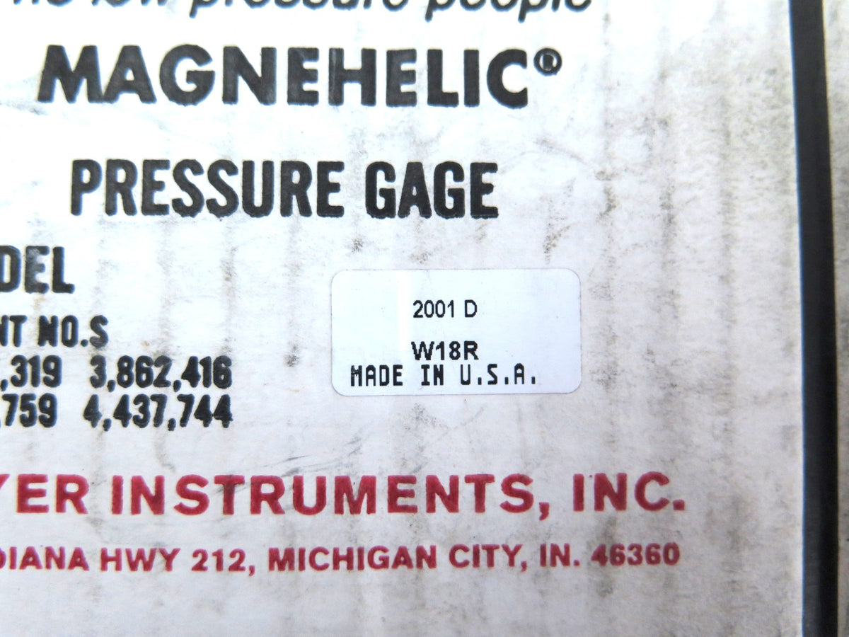 Dwyer 2001 D W17R Magnehelic Differential Pressure Gauge - Advance Operations