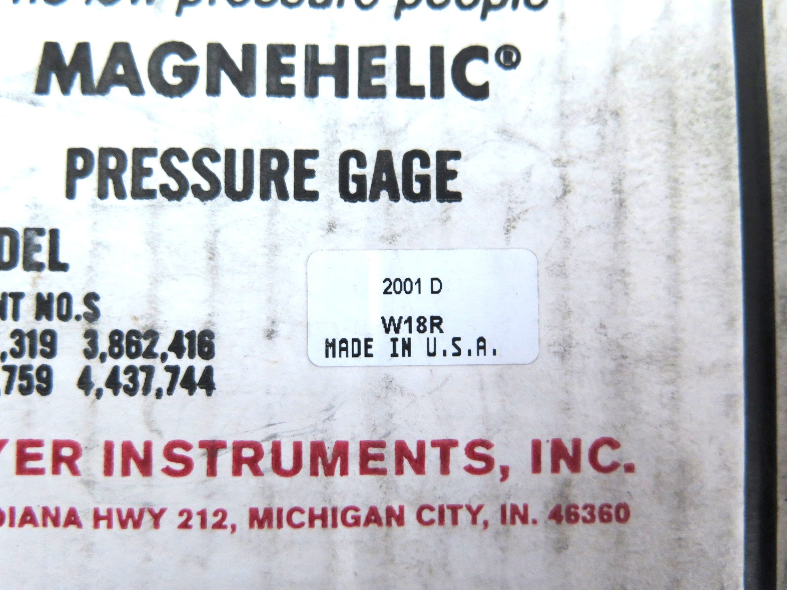 Dwyer 2001 D W17R Magnehelic Differential Pressure Gauge - Advance Operations