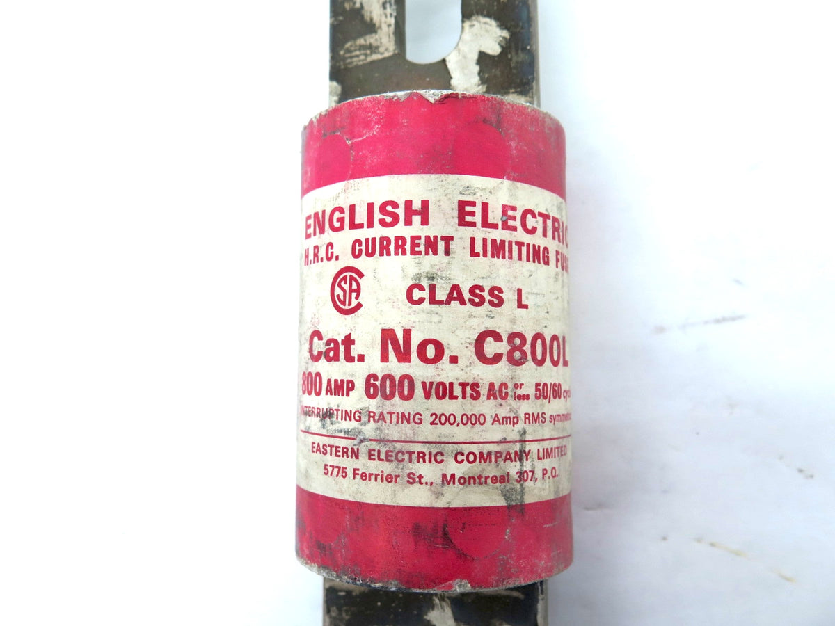 English Electric C800L Current Limiting Fuse 800A 600V - Advance Operations