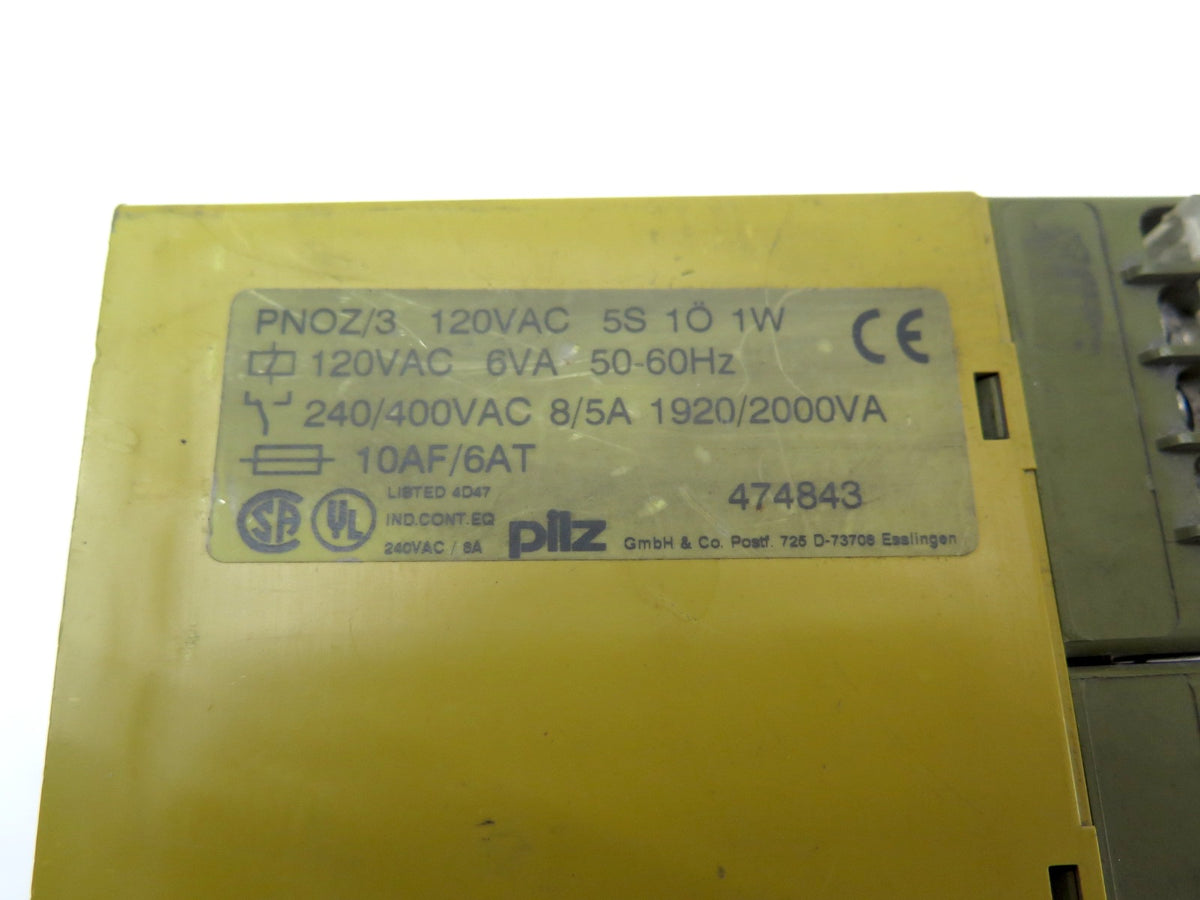 Pilz 474843 PNOZ/3 120Vac Safety Relay / Switchgear Module - Advance Operations