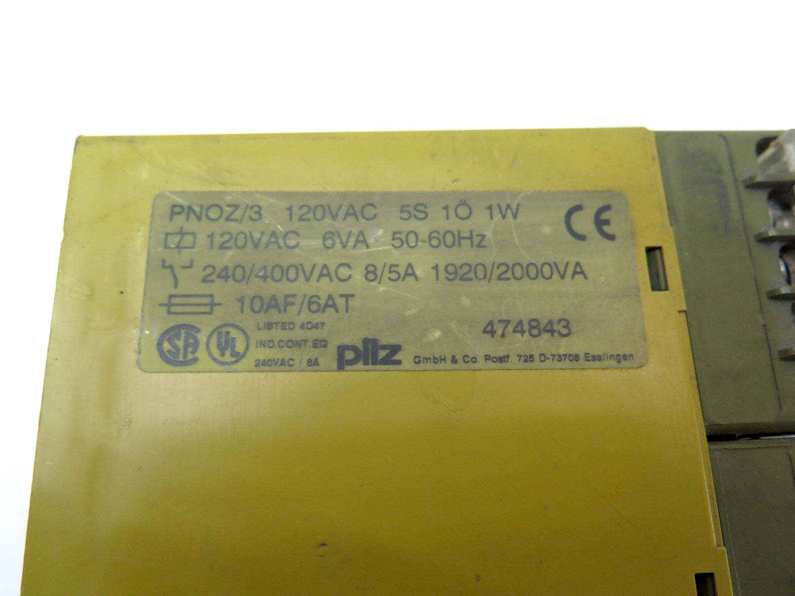 Pilz 474843 PNOZ/3 120Vac Safety Relay / Switchgear Module - Advance Operations