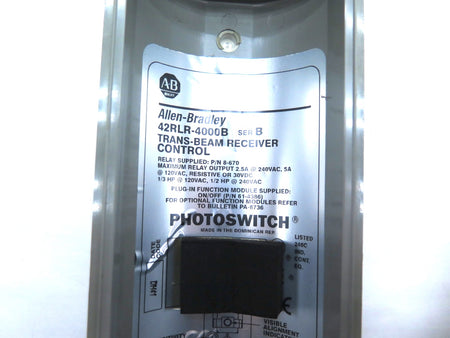Allen Bradley / Photoswitch 42RLR-4000B Ser.B Photoelectric Sensor - Advance Operations
