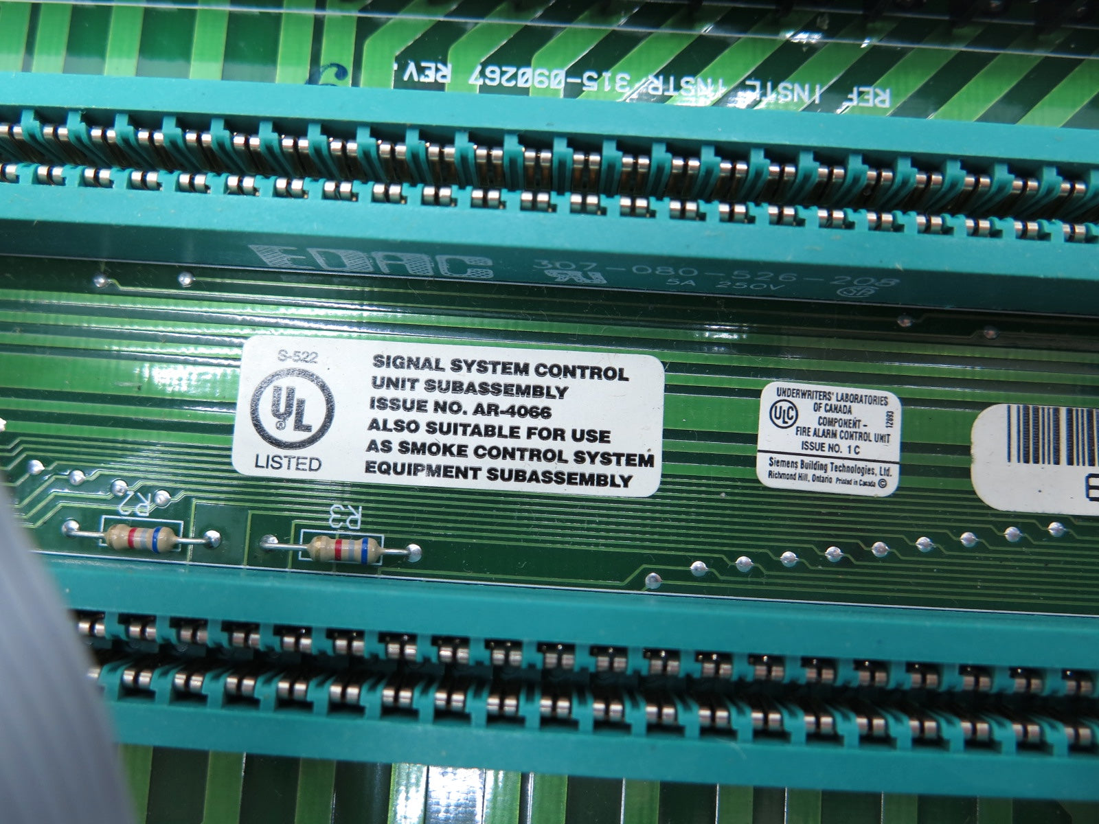 Siemens Fire Alarm Control 315-090267 Output Master Module Card - Advance Operations