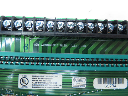 Siemens Fire Alarm Control 315-090267 Output Master Module Card - Advance Operations