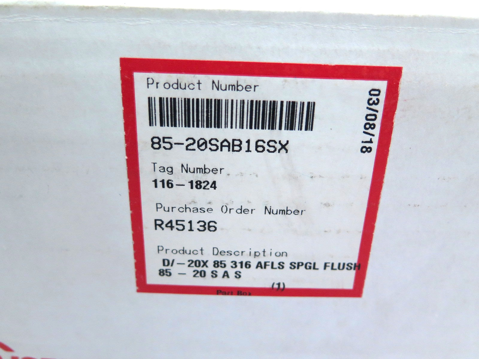 Flowserve 85-20SAB16SX Mechanical Seal - Advance Operations