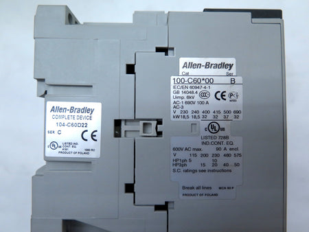 Allen-Bradley 104-C60D22 Reversing Contactor 32KW / 50 HP NEW IN BOX - Advance Operations
