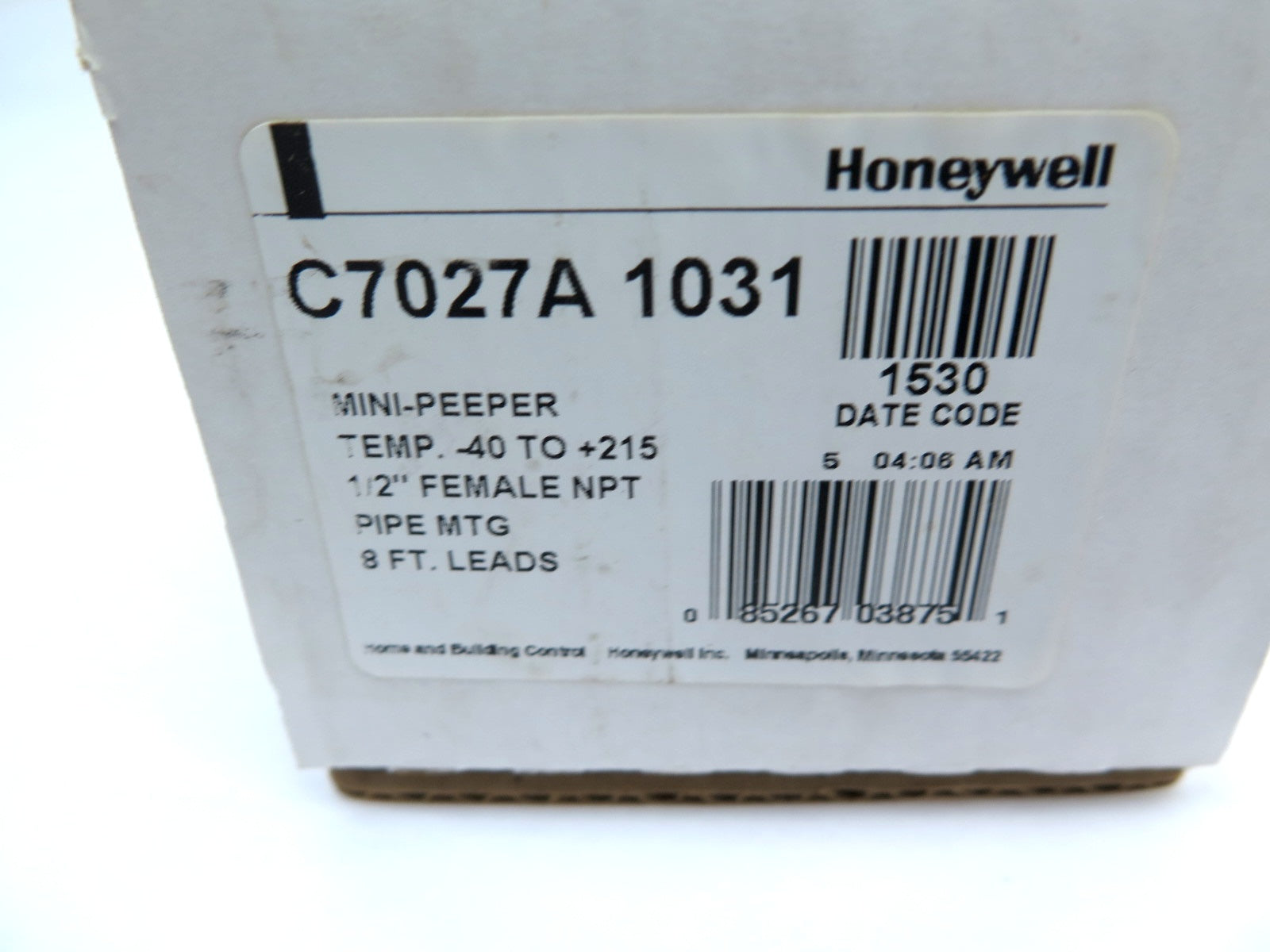 Honeywell C7027A 1031 Mini Peeper Ultraviolet Flame Detector - Advance Operations