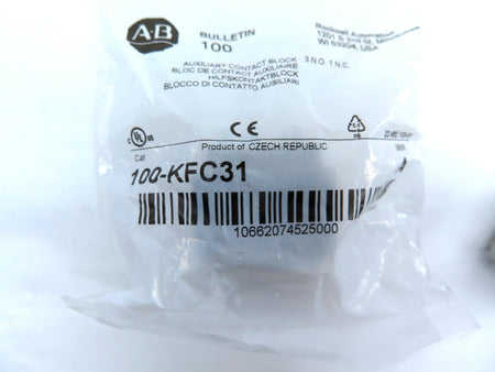 Allen-Bradley 100-KFC31 Auxiliary Contact Block 600Vac Max 10A LOT OF 2 - Advance Operations
