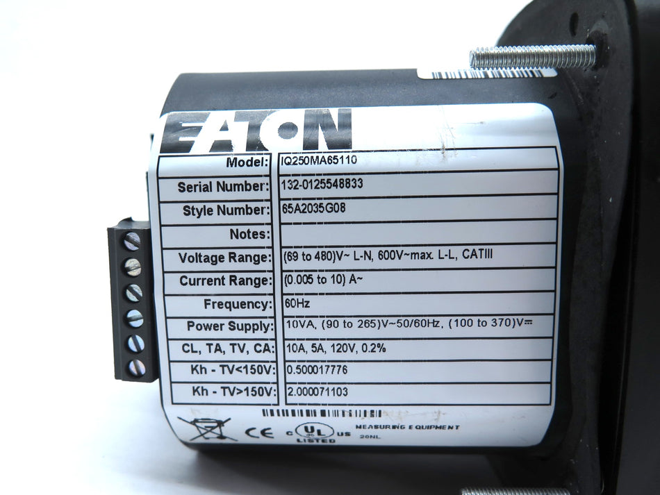 Eaton IQ250MA65110 Power Meter Style 65A2035G08 - Advance Operations