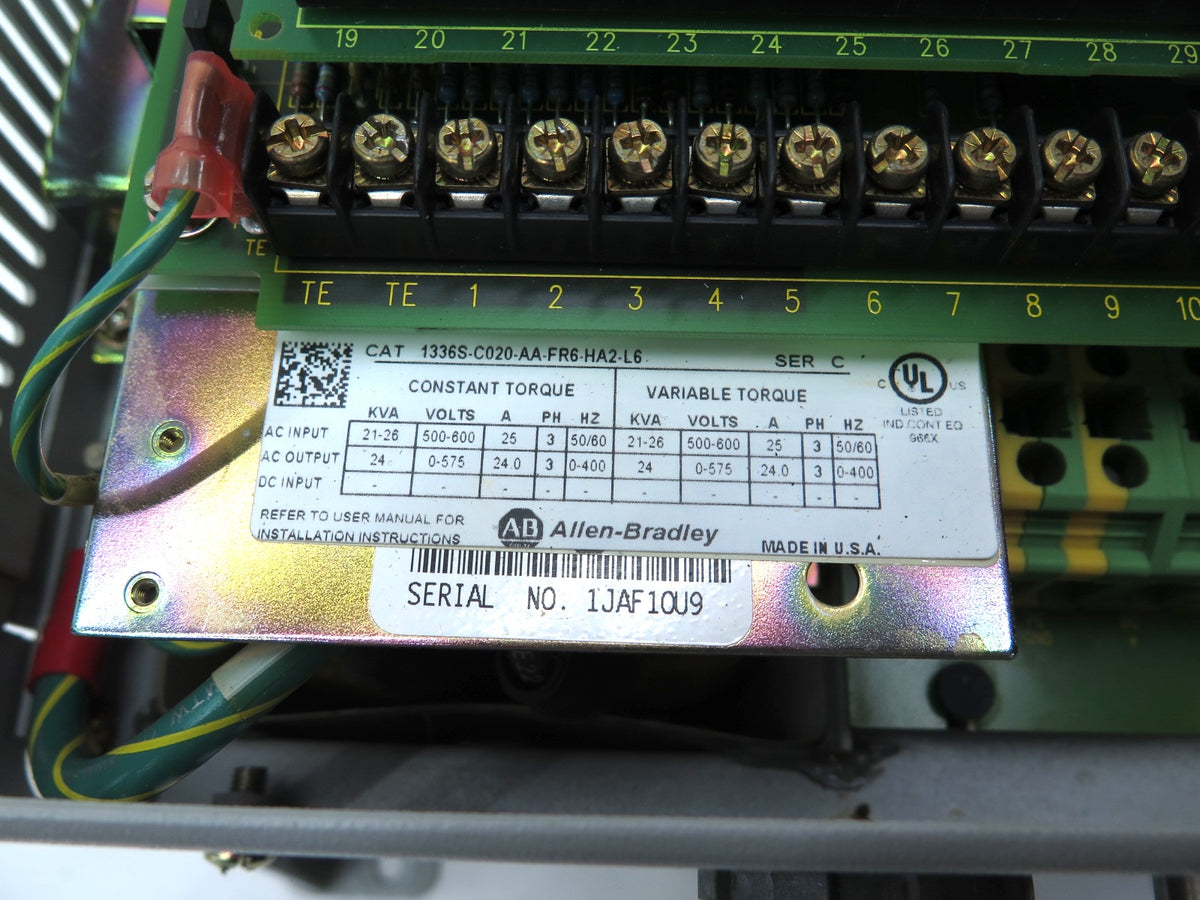 Allen-Bradley 1336S-C020-AA-FR6-HA2-L6 AC Drive 1336 26kVa / 20HP 500-600Vac - Advance Operations