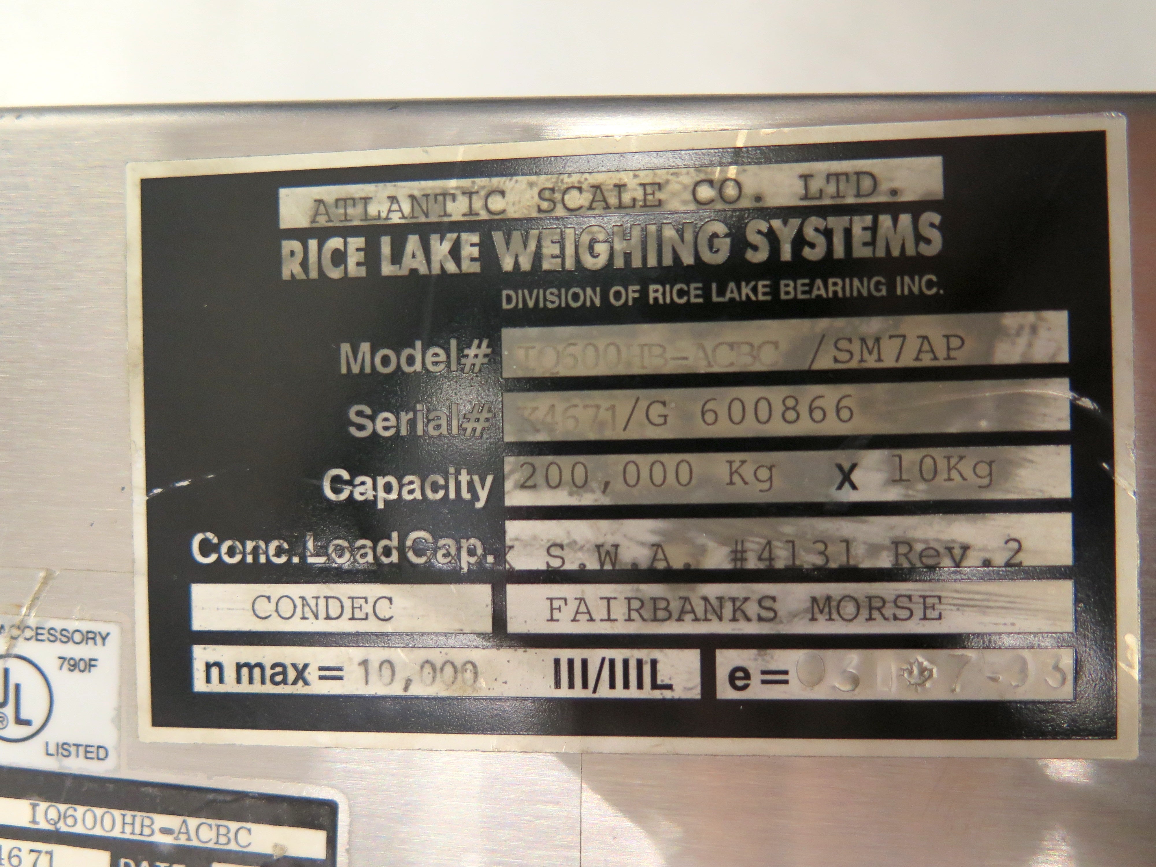 Rice Lake Scale IQ600HB-ACBC / SM7AP Weighing System Scrren Display - Advance Operations