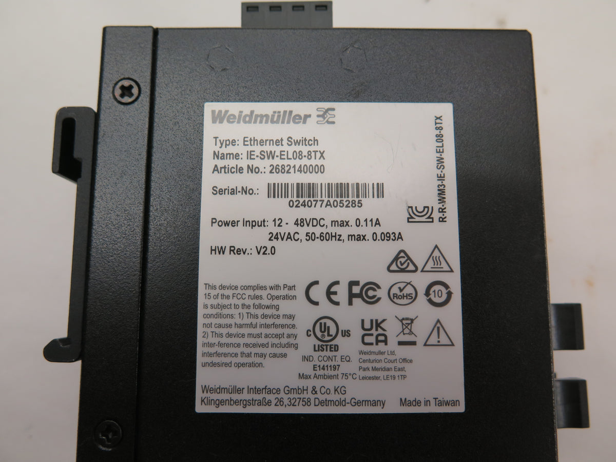 Weidmuller IE-SW-EL08-8TX Ethernet Switch - Advance Operations