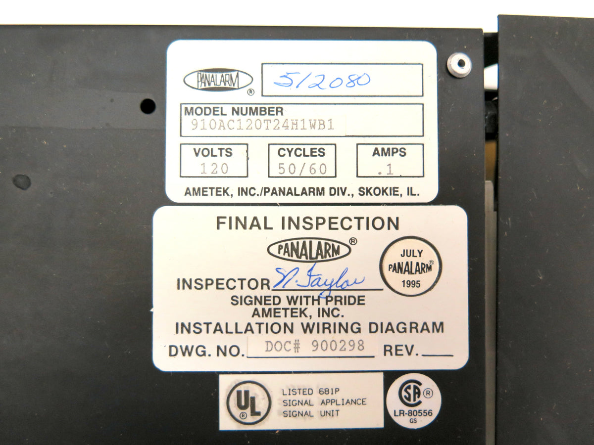 Panalarm 910AC120T24H1WB1 Control Module - Advance Operations