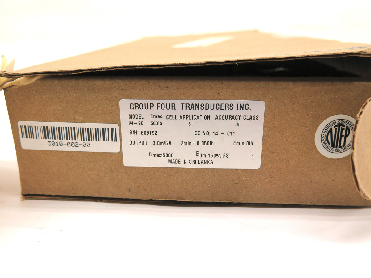 Group Four Transducers Inc. 14-011 414952 Load Cell Max 500lbs MATCHING BOX - Advance Operations