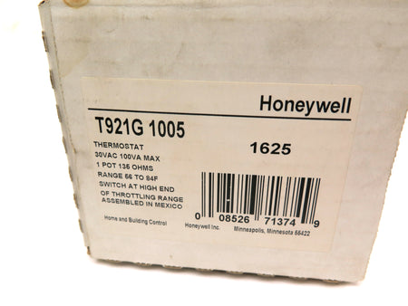 Honeywell T921G 1005 Thermostat 30Vac 100VA Max 1POT 135Ohms 56 to 84F - Advance Operations
