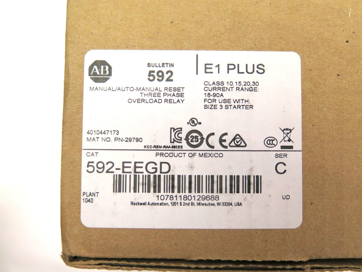Allen-Bradley 592-EEGD Auto-Manual Reset Three Phase Overload Relay - Advance Operations